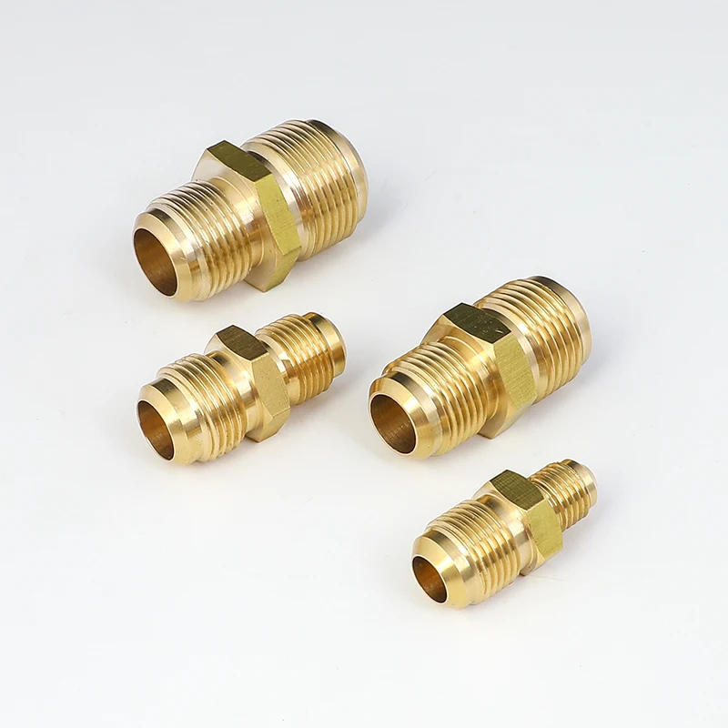 Description Picture 4 of itemEqual Reducer Nipple Flare Tube OD 1/4" 5/16" 3/8" 1/2" 5/8" 3/4" 7/8" SAE-Standard Brass Pipe Fitting Connector Air Coniditoner