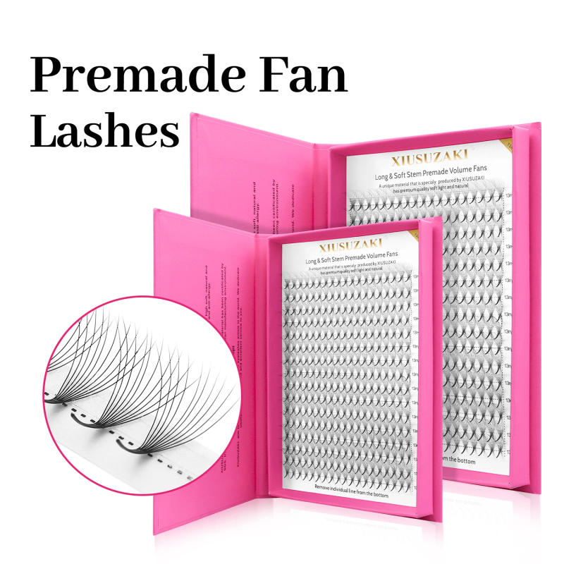 Description Picture 2 of itemXIUSUZAKI 16 Rows Premade Volume Fans Eyelashes Extension 9D 10D 12D 14D 16D Thin Pointy Base Russian Volume Fans False Lashes