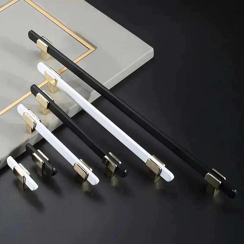 Description Picture 2 of itemDooroom Zinc Alloy Furniture Handles T-bar Light Luxury Fashion Black Gold White Wardrobe Dresser Cupboard Cabinet Drawer Pulls