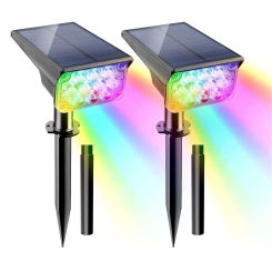 1-4PCS Solar Outdoor Light 20LEDS RGB Garden Landscpae Street Decoration Spotlight IP65 Waterproof Solar  Wall Lamp for Treet