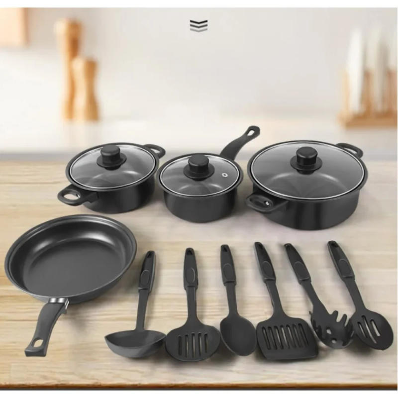 Description Picture 3 of item13 piece set of cookware set milk pot soup pot flat bottomed small frying pan lid and shovel to form a pot set