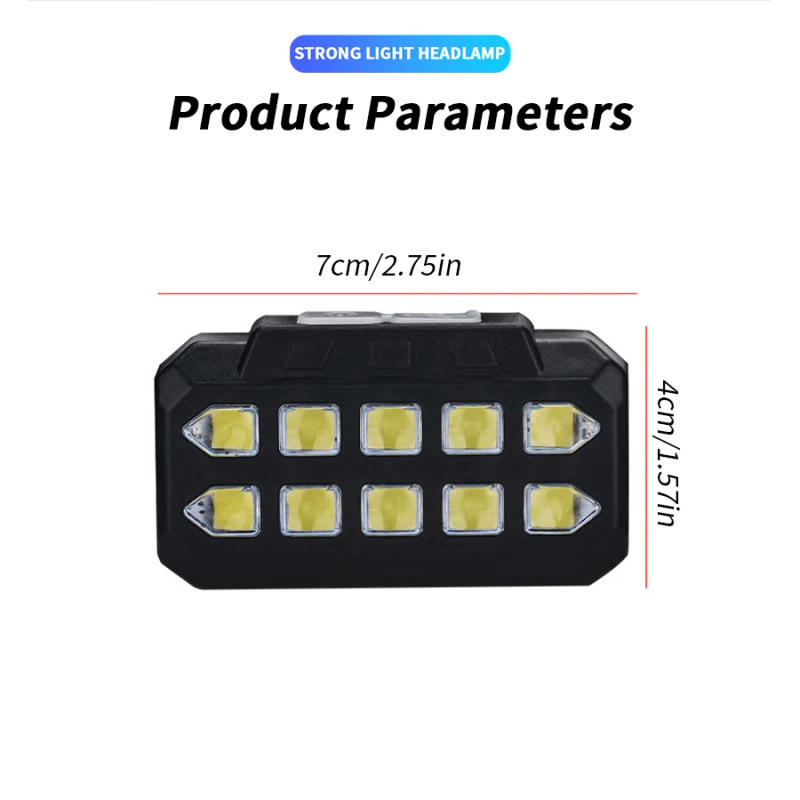 Description Picture 4 of itemUSB Rechargeable LED Headlight XHP40 Powerful Wick Lamp Bead Strong Light Head Torch Outdoor Night Hiking Biking Headlamp