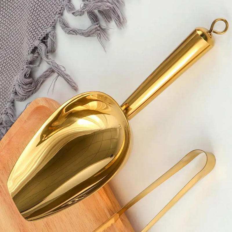Description Picture 2 of itemStainless Steel Ice Scoop Candy Ice Scraper Buffet Bar Food Measuring Scoop Shovel Flour Dry Goods Shovel Kitchen Shovel Gadget