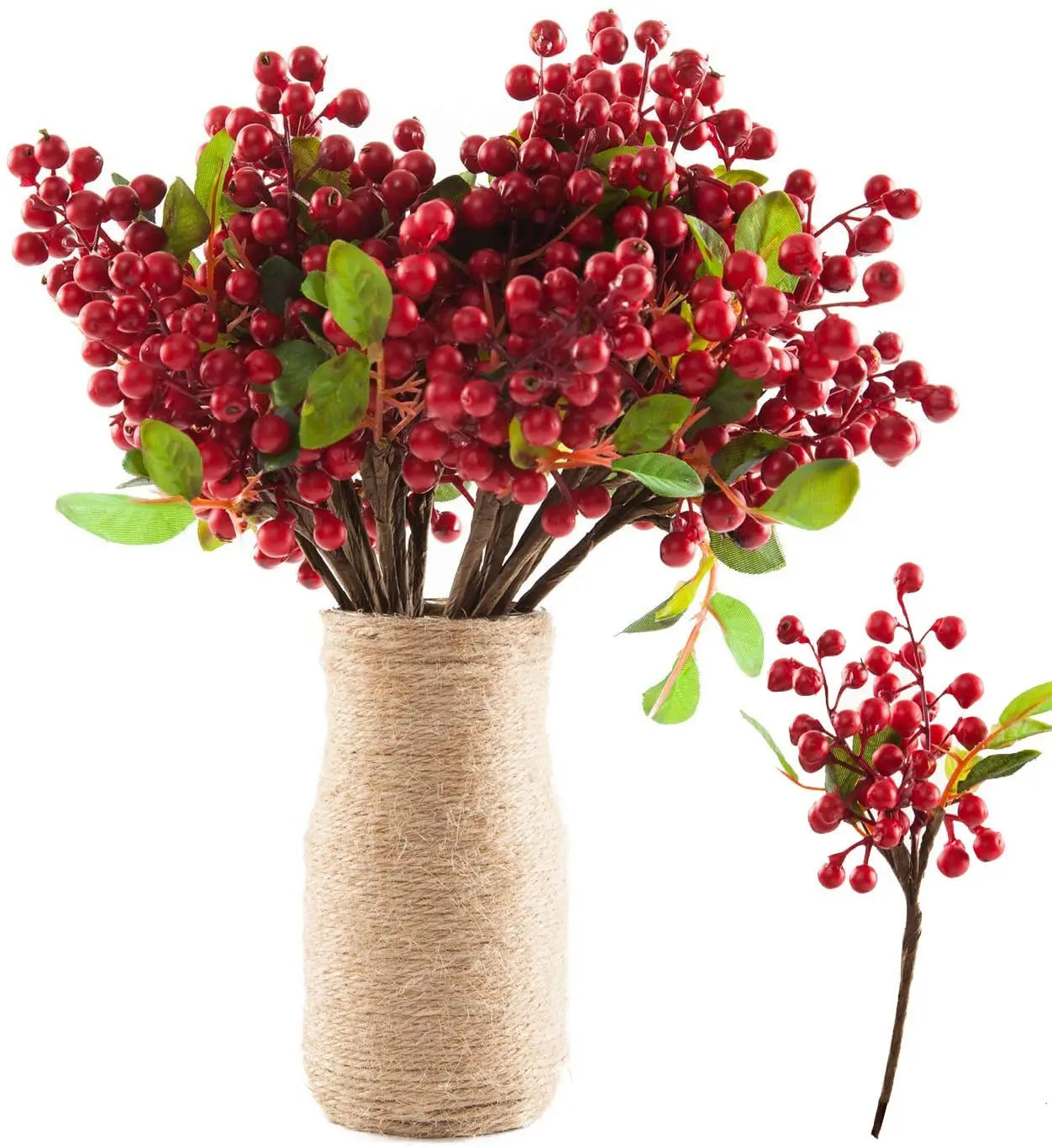 Description Picture 4 of item10PCS 25CM Foam Artificial Flowers California Berries Blueberry Fruit Small Fake Flower Home Decorative Party Wedding Blue Decor