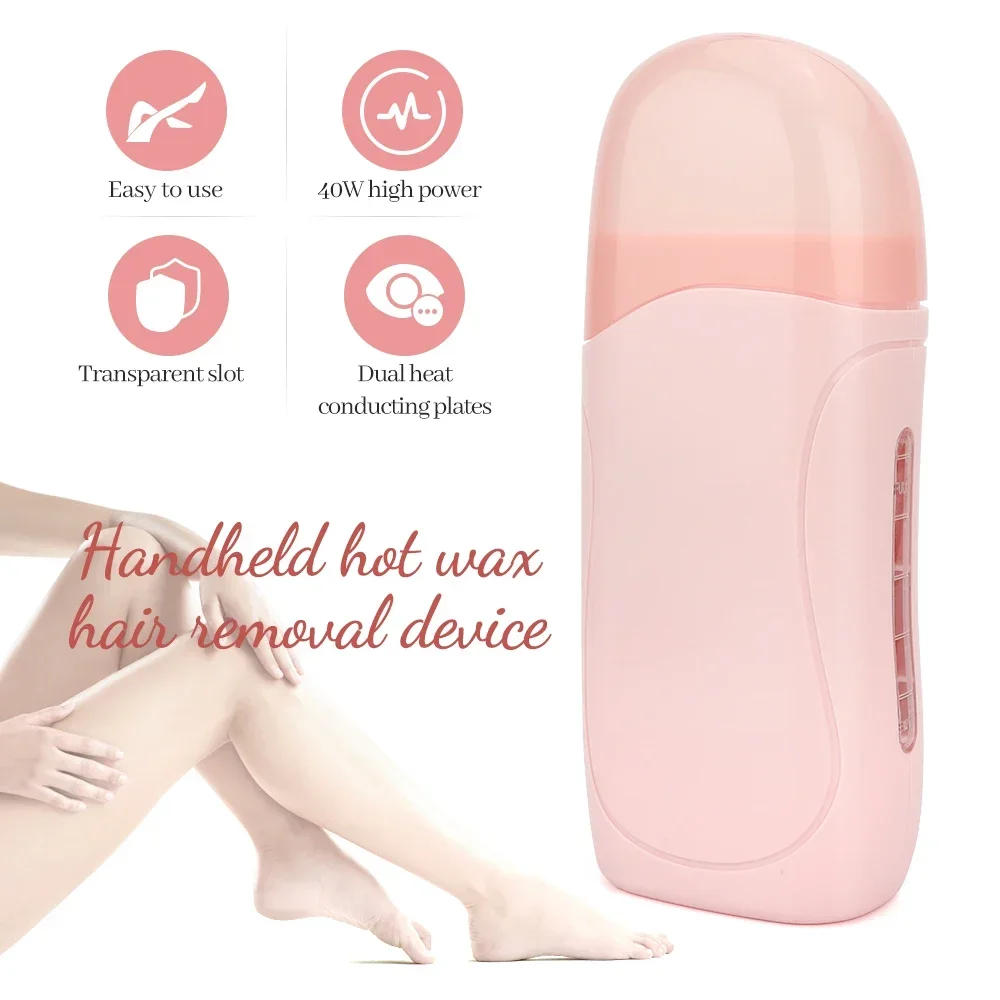 Description Picture 3 of itemRoll on Depilatory Wax Kit Facial Body Hair Epilator Wax Hair Heating Handheld Depilatory Cleaner Portable Hair Removal Machine