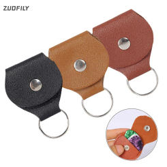 2022 NEW Guitar Picks Case Coin Purse Genuine Leather Guitarra Plectrum Case Bag Keychain Shape Guitar Accessories Key Rings