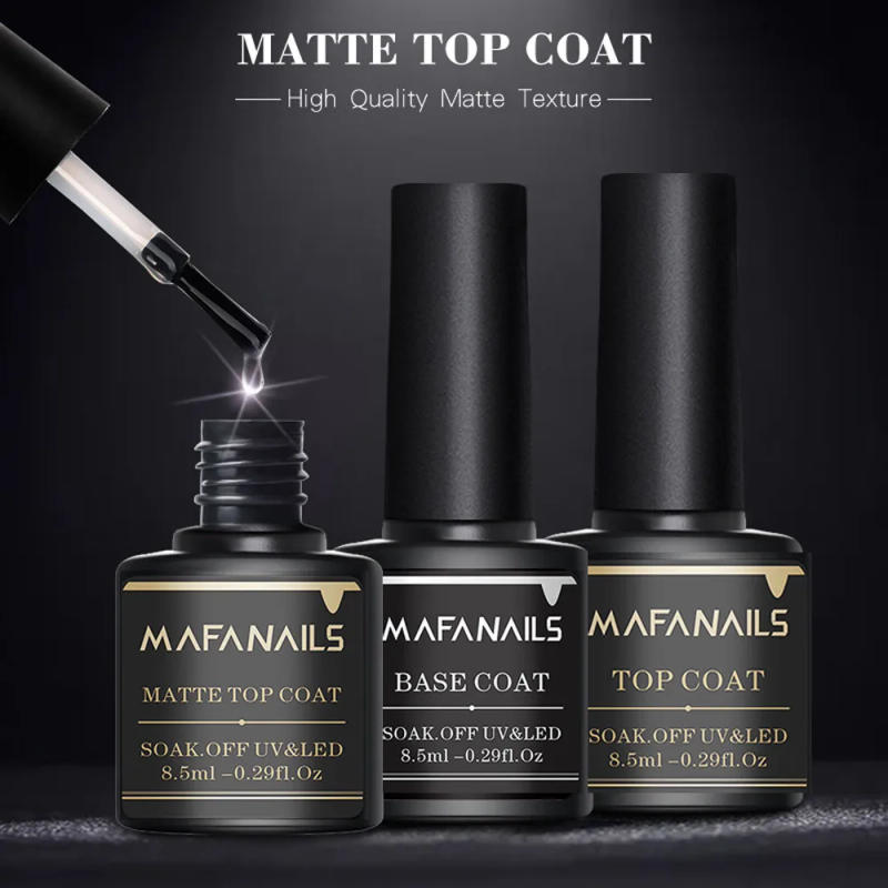 Description Picture 6 of item2PCS Base Coat & Top Coat Gel Polish Set 17ml LED Light Curing Quick-drying Transparent Glossy Mirror Lasting Nail Art Gel