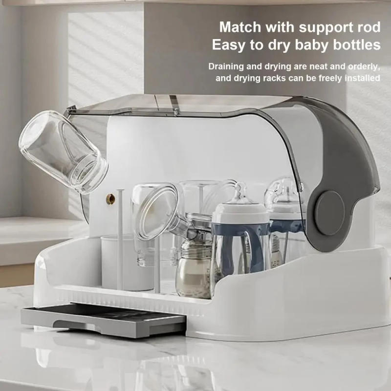 Description Picture 6 of itemPortable Baby Bottle Drying Rack & Organizer - Dustproof Storage Container with Removable Drip Tray, Hygienic Feeding Accessorie