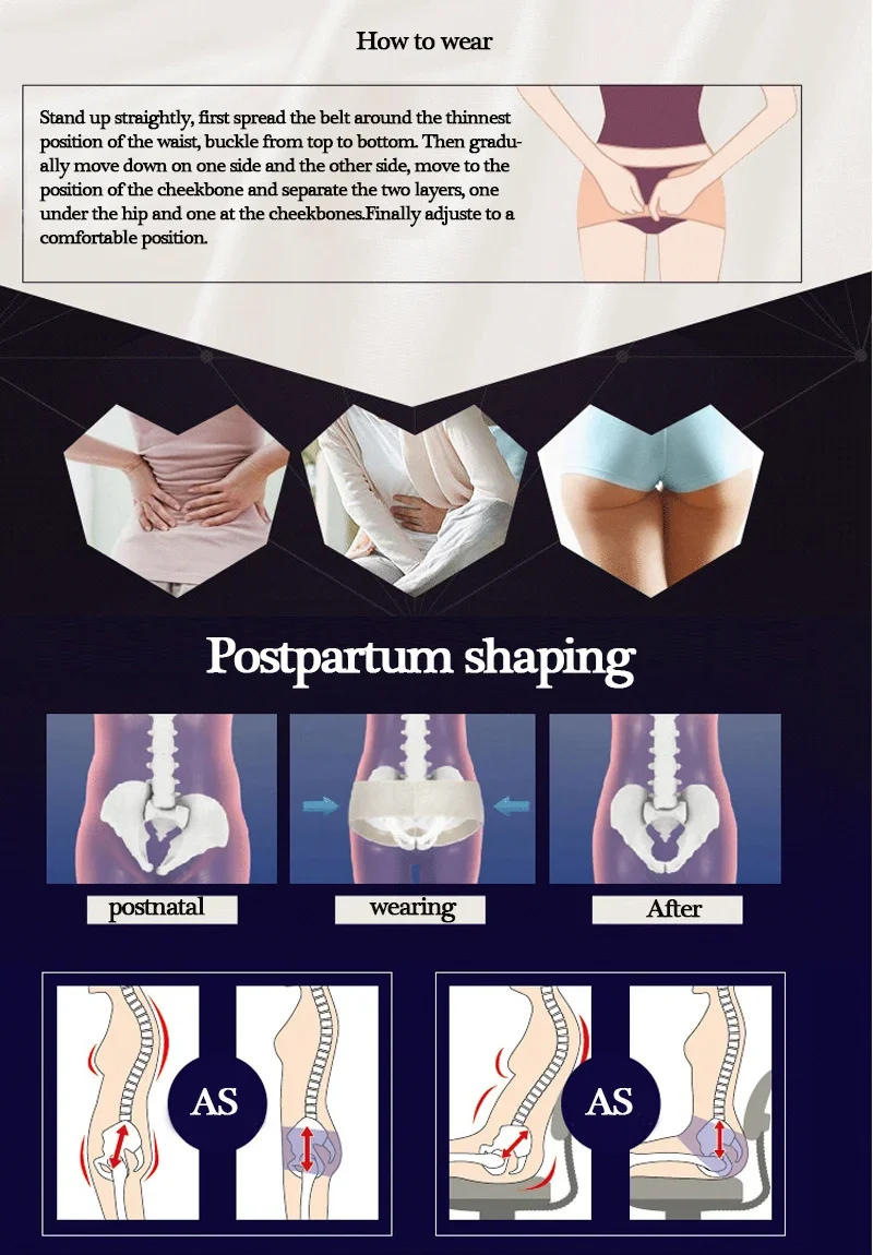 Description Picture 3 of itemWomen Pelvic Correction Belt Body Shaping Slimming Recovery Belt Lift Hip Belt Butt Lifter Abdomen Body Shaper Girdles