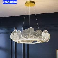 Modern Nordic Light Luxury Lotus Leaf Chandelier Postmodern Minimalist Living Room Dining Room Bedroom Pendant Lamp
