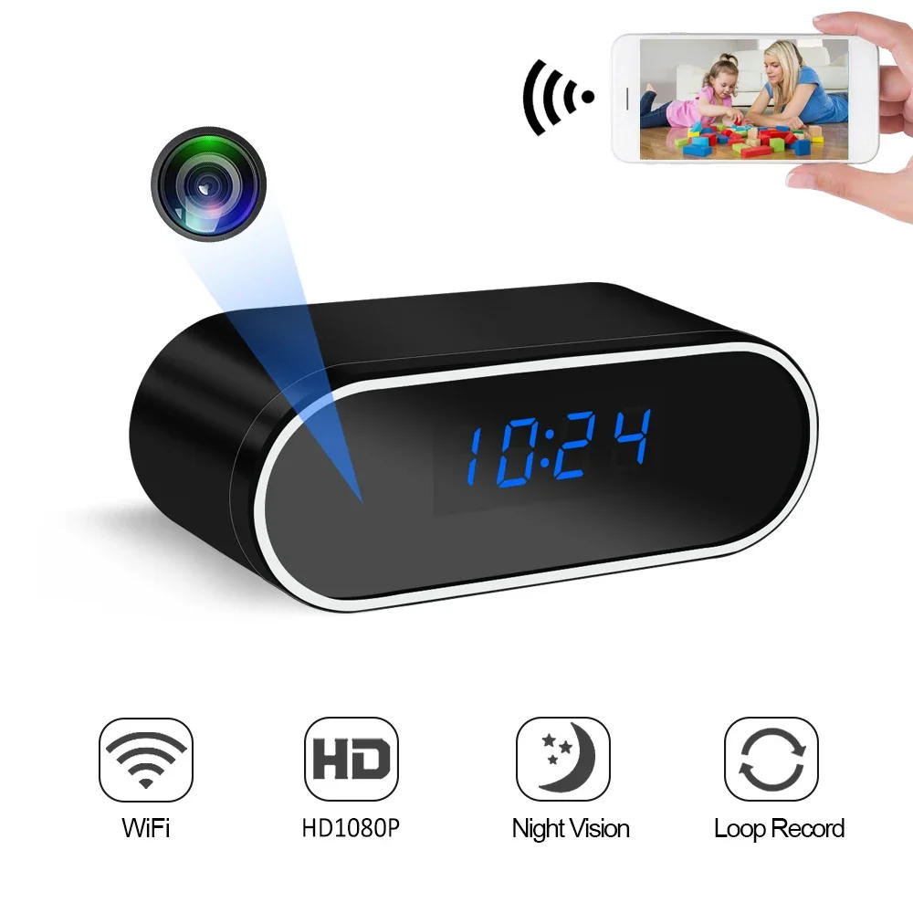 Description Picture 2 of itemMini Camera Clock Full HD 1080P Wireless Wifi Control IR Night Vision View DVR Camcorder Home Surveillance Monitor Video