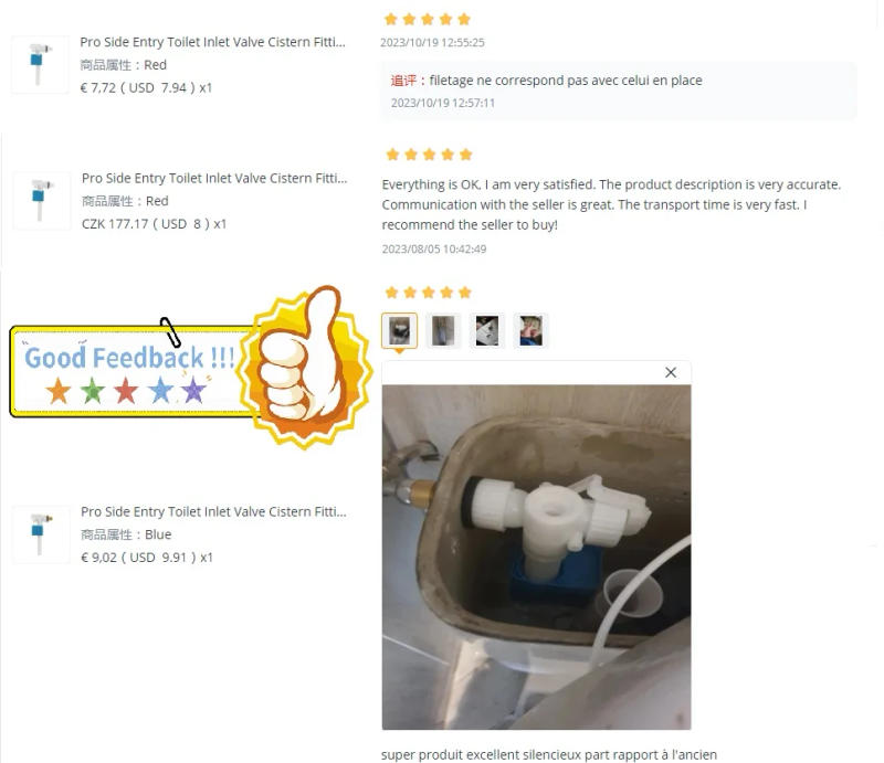 Description Picture 3 of itemPro Side Entry Toilet Inlet Valve Cistern Fittings Adjustable Float Filling Valves UK G1/2 Bathroom Fixture Replacement Part