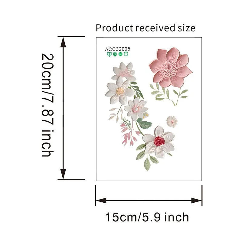 Description Picture 4 of itemFlowers Switch Stickers PVC Self-adhesive Removable Waterproof Sticker for Bedroom Bathroom Living Room Home Decoration Decals