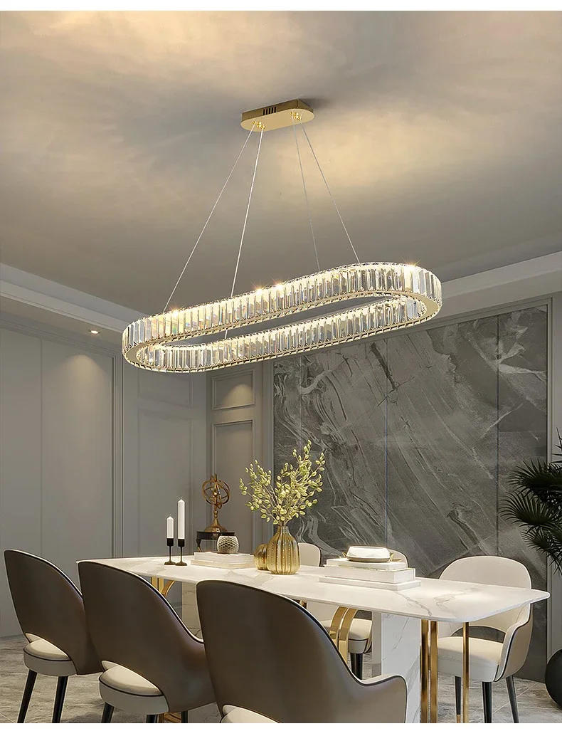 Description Picture 6 of itemModern Luxury Crystal Ceiling Pendant Lamp Living Room Bedroom Hanging Chandelier Bar Dining Table Light for Room Decor Lustre