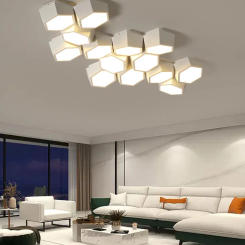 Modern Geometry Led Ceiling Lights White Black Alloy Ceiling Chandelier Lighting For Living Room Bedroom Home Decor Ceiling Lamp