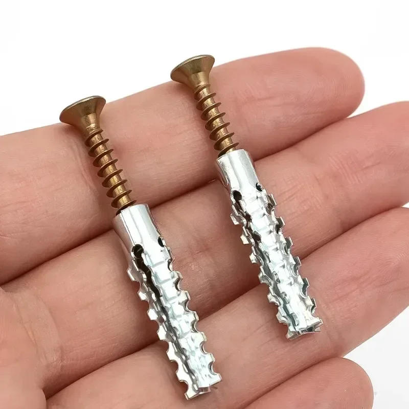 Description Picture 6 of itemHeavy Duty Steel Wall Anchor with Screws Kit Metal Tube Expansion Self Tapping Screw Drywall Drilling Plug Fastener Bolt Anchors