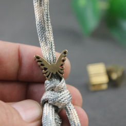 Butterfly insect Figurines Brass Knife Bead Outdoor EDC Tool Umbrella Rope Woven Lanyard Hangings DIY Paracord Bracelet Accessor
