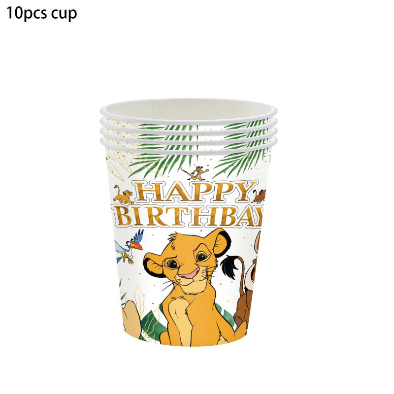 Description Picture 3 of itemDisney's New Lion King Party Theme Tableware Disposable Tableware Set Cups and Plates Paper Tablecloth Baby Shower Supplies