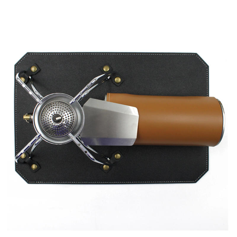 Description Picture 4 of itemCamp Vegetable Tanned Leather For SOTO ST310 Stove Handmade Pedestal Pad CB Can Cover Leather Outdoor Camping Cooking Accessory