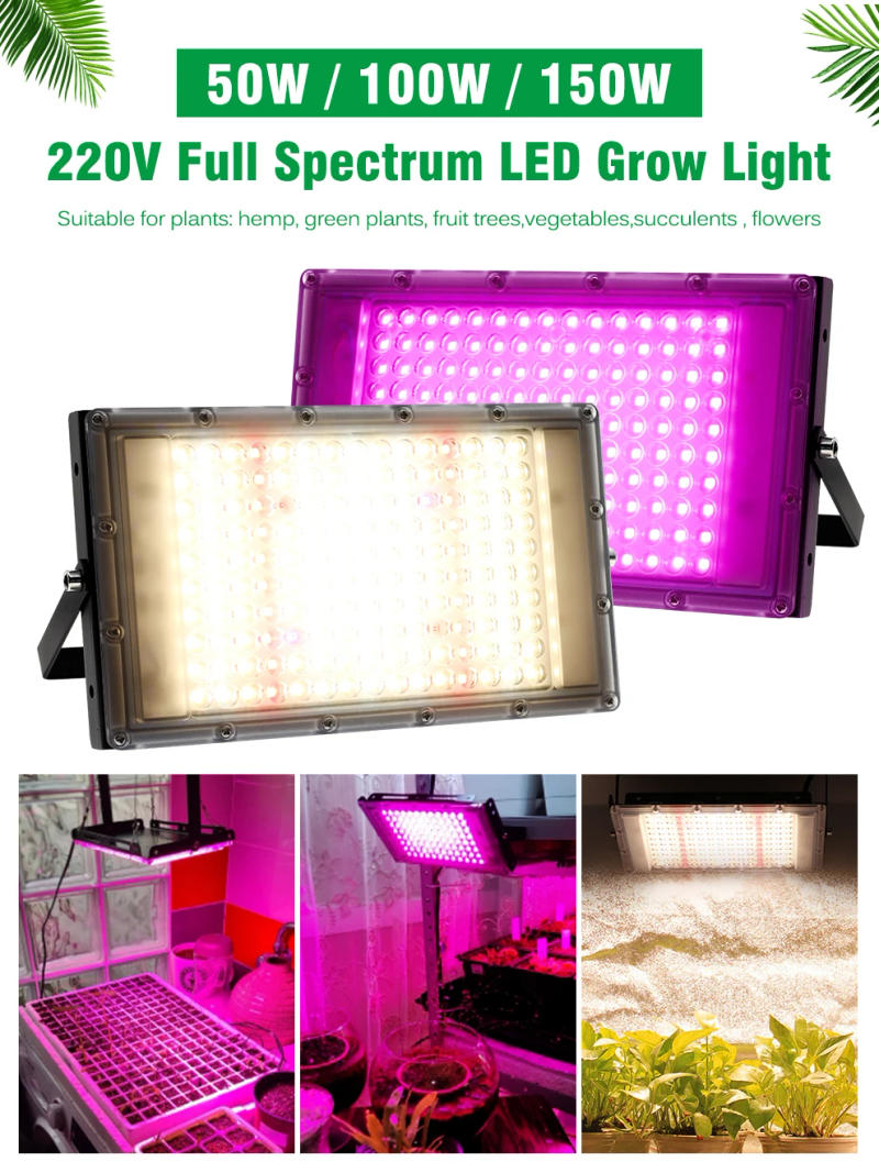 Description Picture 2 of itemFull Spectrum LED Grow Light 50W 100W Imitated Sunlight Phyto Lamp For Greenhouse Hydroponic Plant Growth Lighting