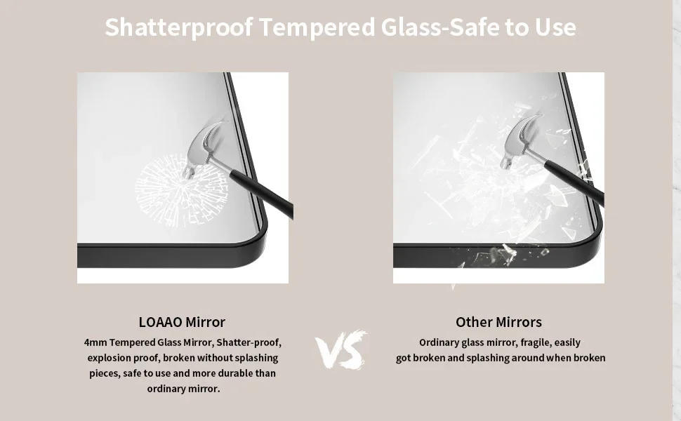 Description Picture 4 of item60X28 Inch Metal Framed Bathroom Mirror for Wall, Matte Black Bathroom Vanity Mirror Farmhouse, Large Rounded Rectangle Mirror