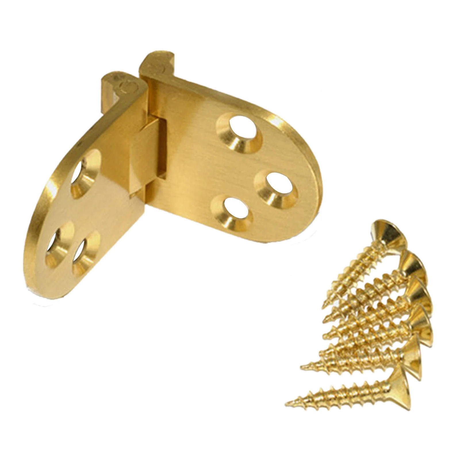 Description Picture 5 of item2pcs 180 Degree Copper Flap Hinges w/screws Flip Round Table Concealed Clamshell Hinge Folding Furniture Hardware 70/80mm×30mm