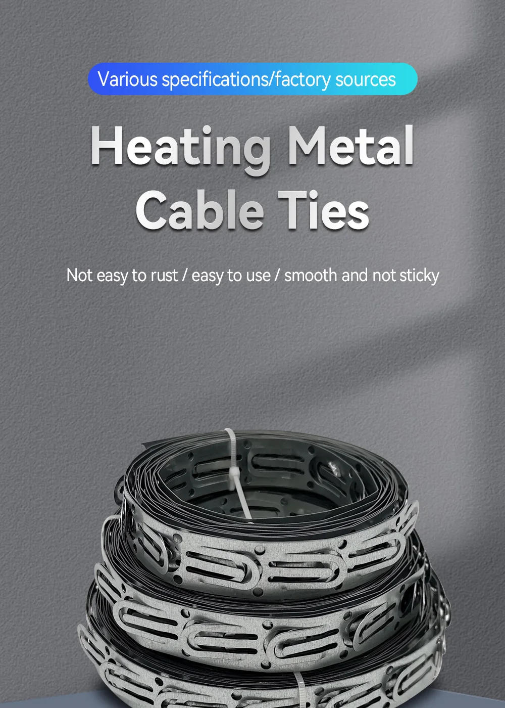 Description Picture 2 of item1~10m Metal Floor Heating Cable Straps,  Heating Wires Accessories Cable Clips for Floor, Roof and Gutter Installation