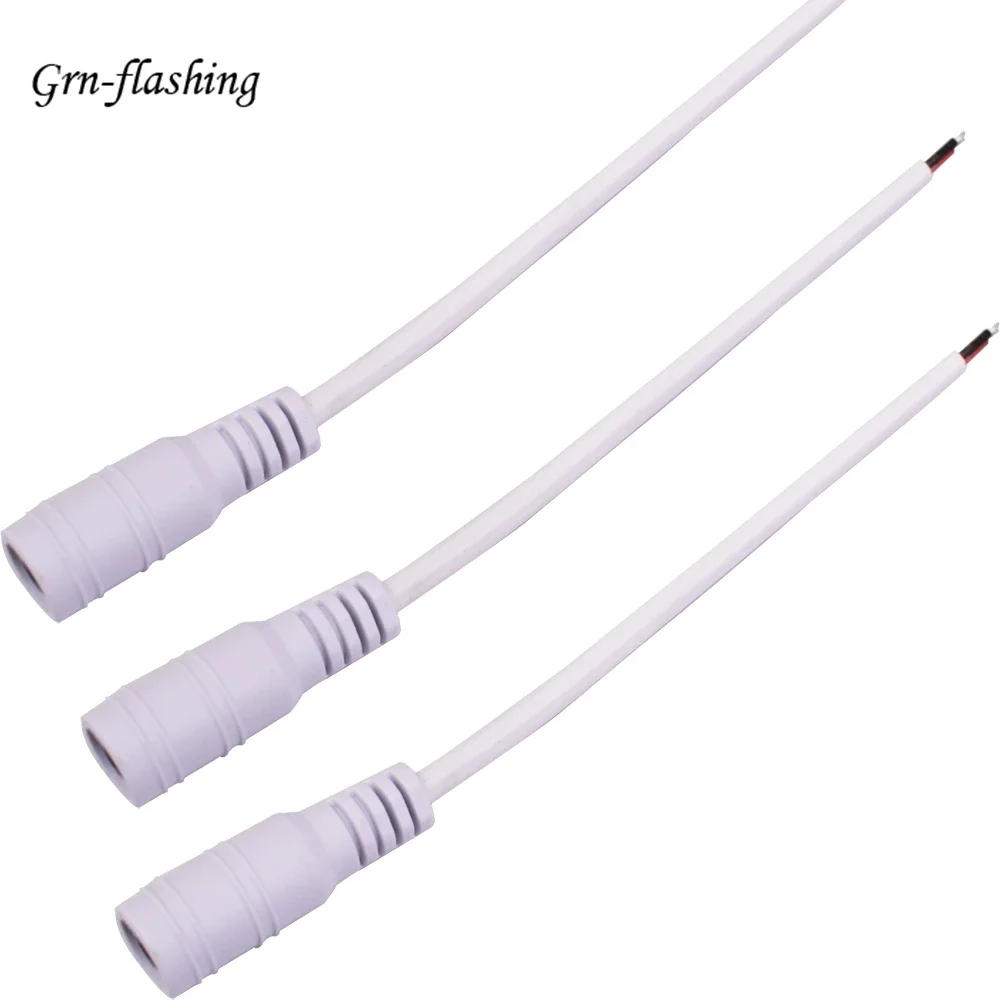 Description Picture 4 of item1/5/10 Pcs 5.5x2.1mm DC Male Female Power Plug Cable Wire Jack Adapter Connector for CCTV Single Color 3528 5050 LED Tape Light
