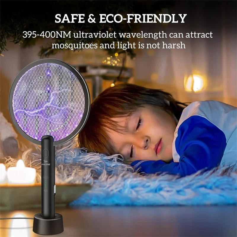 Description Picture 6 of itemElectric Fly Swatter 4000V Bug Zapper Racket 2 in 1 Fly Swatter with 1200mAh Battery Rechargeable Mosquito Killer Lamp