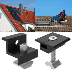4/10pcs Solar Module Holder End Clamp Medium Clamps For 30-35mm Solar Panel Bracket Mounting Pv Photovoltaic Support Clamp