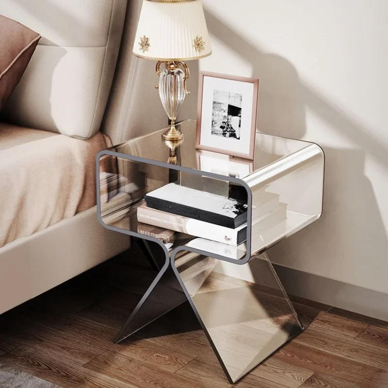 Description Picture 5 of itemModern Transparent Acrylic Bedside Table - Creative Side Table, Small Narrow End Table
