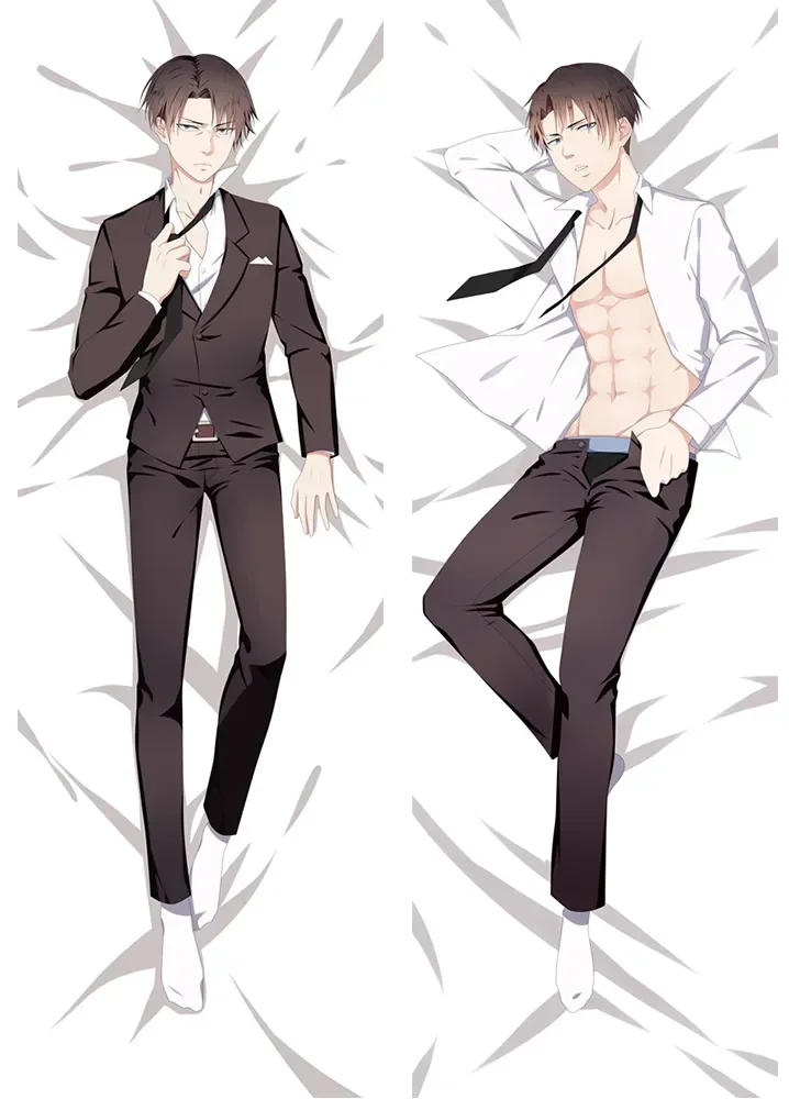 Description Picture 3 of itemAttack on Titan Anime Pillow Case Eren Jaeger Dakimakura Waifu Otaku Body Decorative Bedding Shingeki No Kyojin Levi Pillowcase
