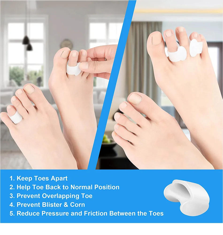 Description Picture 6 of itemToe Separators Finger Feet Protector 2pcs Gel Toe Separator Pinky Toe Spacers Little Toe Cushions for Preventing Rubbing Tool