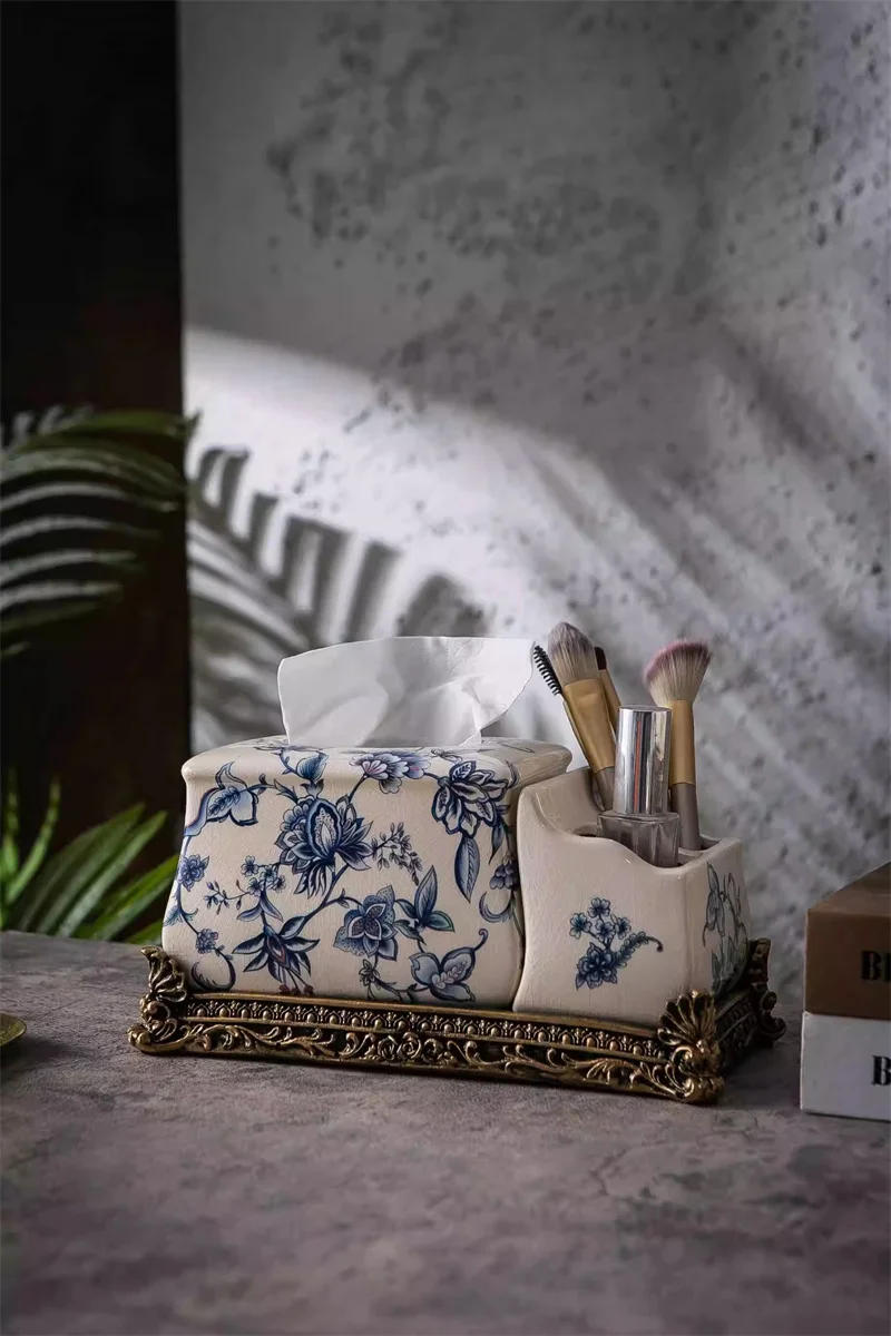 Description Picture 5 of itemCeramic Tissue Box,Flower Napkin paper Rack,Remote Control Storage Organization,Bathroom Paper Holder,Home Decorative Ornaments