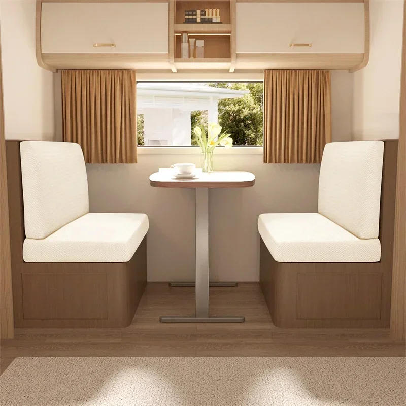 Description Picture 6 of item2 Pcs/set Polar Fleece RV Dinette Cushions Covers Stretch Couch Cover Booth Seat Covers RV Camper Car Bench Backrest Cover