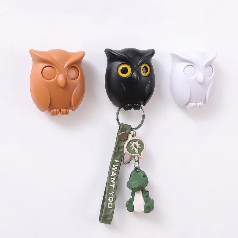 Description Picture 4 of item1/2PCS Magnetic Owl Key Holders Self Adhesive Magnets Hold Keychain Key Hanger Hooks Will Open Eyes Home Wall Decorative Hooks