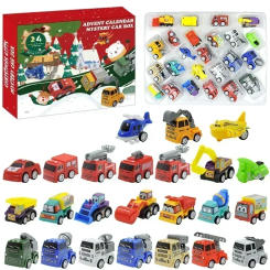 24Days Christmas Advent Calendar Car Toys Military Engineering Fire Truck Car Toys 2025 Countdown Calendar Gift Box for Kids