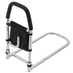 Bed Side Handrail Safety Bed Rails Hand Guard Grab Bar for Seniors with Storage Bag Household Use
