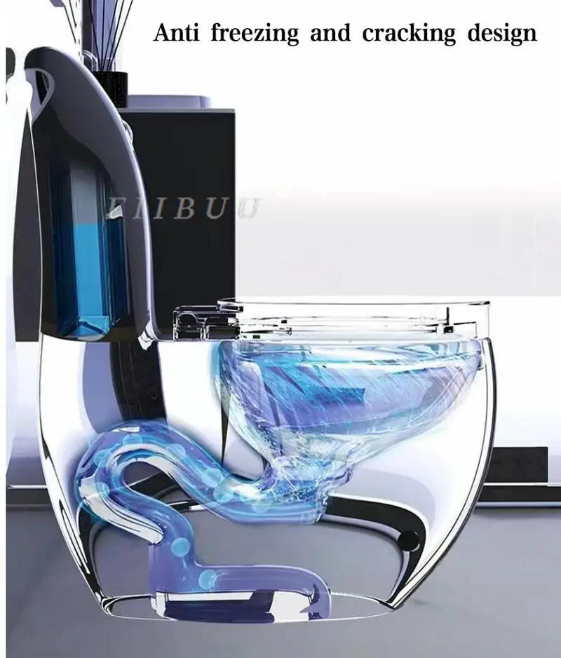 Description Picture 3 of itemNew Household Toilet For Small Size Housing Creative No Water Pressure Limit One Piece Toilet For Bathrooms Soft Closing Seat