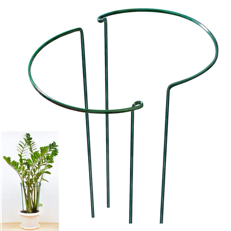 Description Picture 2 of item2pcs Metal Plant Support Stakes For Garden Flowers Vegetables DIY Plants Support Frame Stake Metal Gardening Fixing Rod