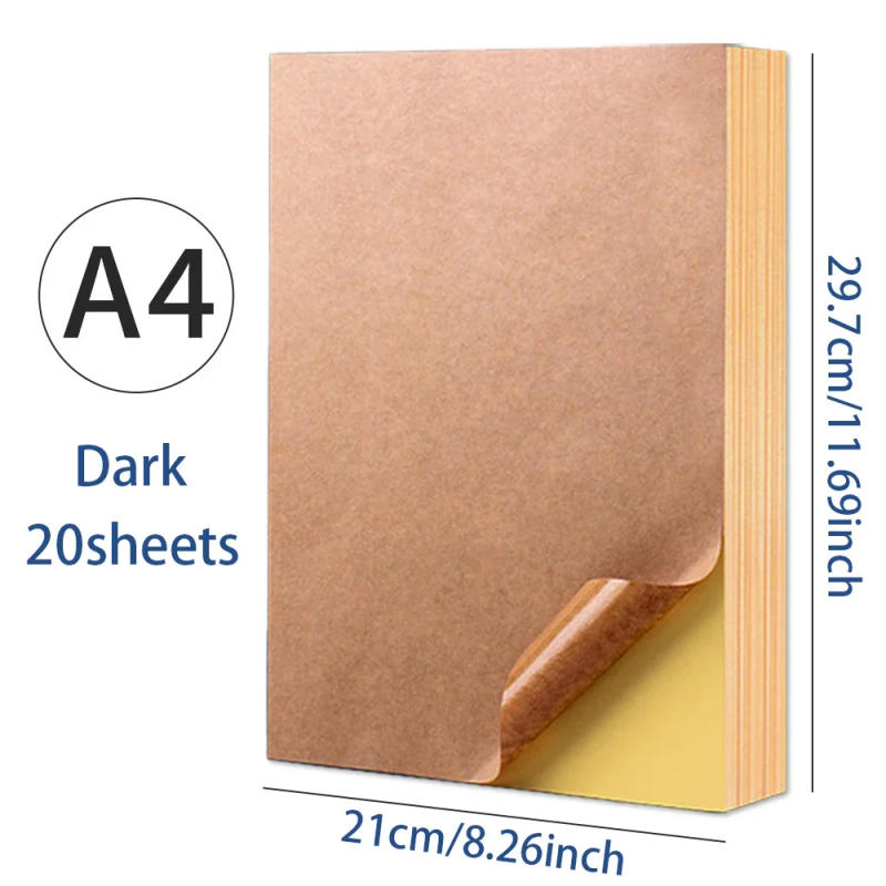 Description Picture 3 of item20 Sheets A4 White/Kraft Printable Sticker Self Adhesive Sticker Label Matte glossy Paper Sheet for Laser Inkjet Printer Copier