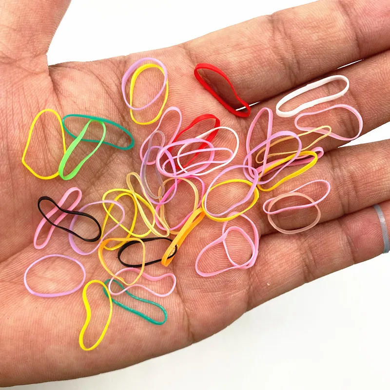 Description Picture 3 of item500pcs Colourful Rubber Ring Disposable Elastic Hair Bands Ponytail Holder Rubber Band Scrunchies Kids DIY Hair Accessories
