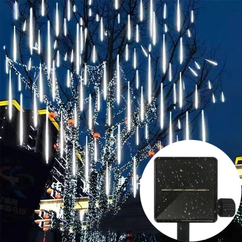 Description Picture 2 of itemSolar Led Meteor Shower Rain Lights Holiday String Lights Waterproof Garden Light 8 Tubes 30/50cm Christmas Wedding Decoration