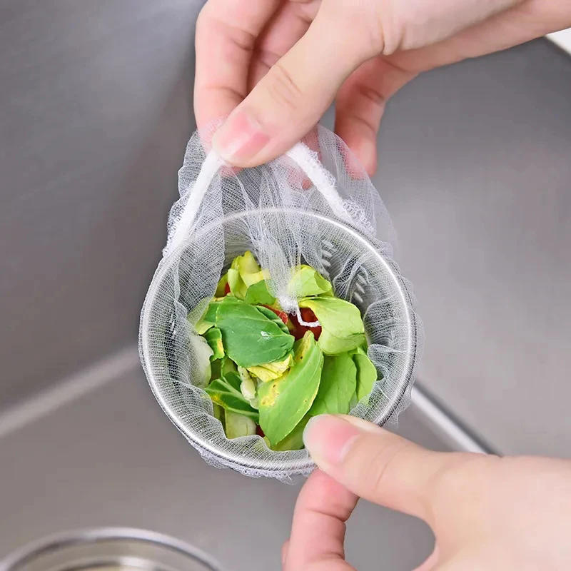 Description Picture 5 of item200/100/30pcs Disposable Sink Filter Mesh Bags Kitchen Sink Strainer Drain Hole Anti-blocking Garbage Bag Cleaning Strainers Net