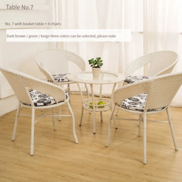 Modern Garden Ratten Chair For Apartment Balcony Household 1-4people Round Dining Table Milk Tea Shop Outside Outdoor Chair Set