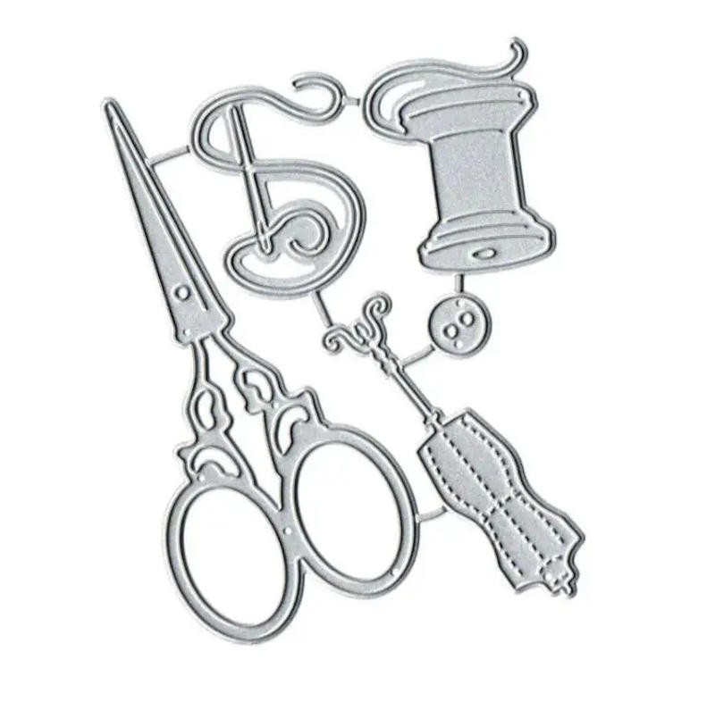 Description Picture 5 of itemCutting Dies Scissors Needle Line Metal Stencil Mold Crafts Die Cut Scrapbook Embossing Decorative Album Cover DIY Card