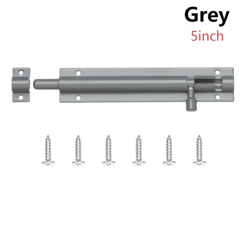 Description Picture 6 of item2-8Inch Aluminum Alloy Window Catch Lock Black Silver Security Hinge Lock Wardrobe Door Lock Buckle Bolt Furniture Fittings