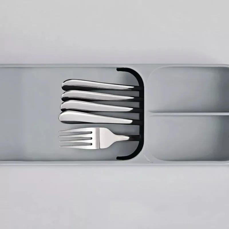 Description Picture 6 of itemCompact Silverware Organizer Tray Kitchen Drawer Utensil Holder Cutlery Storage Space-Saving Durable Plastic Flatware Divider