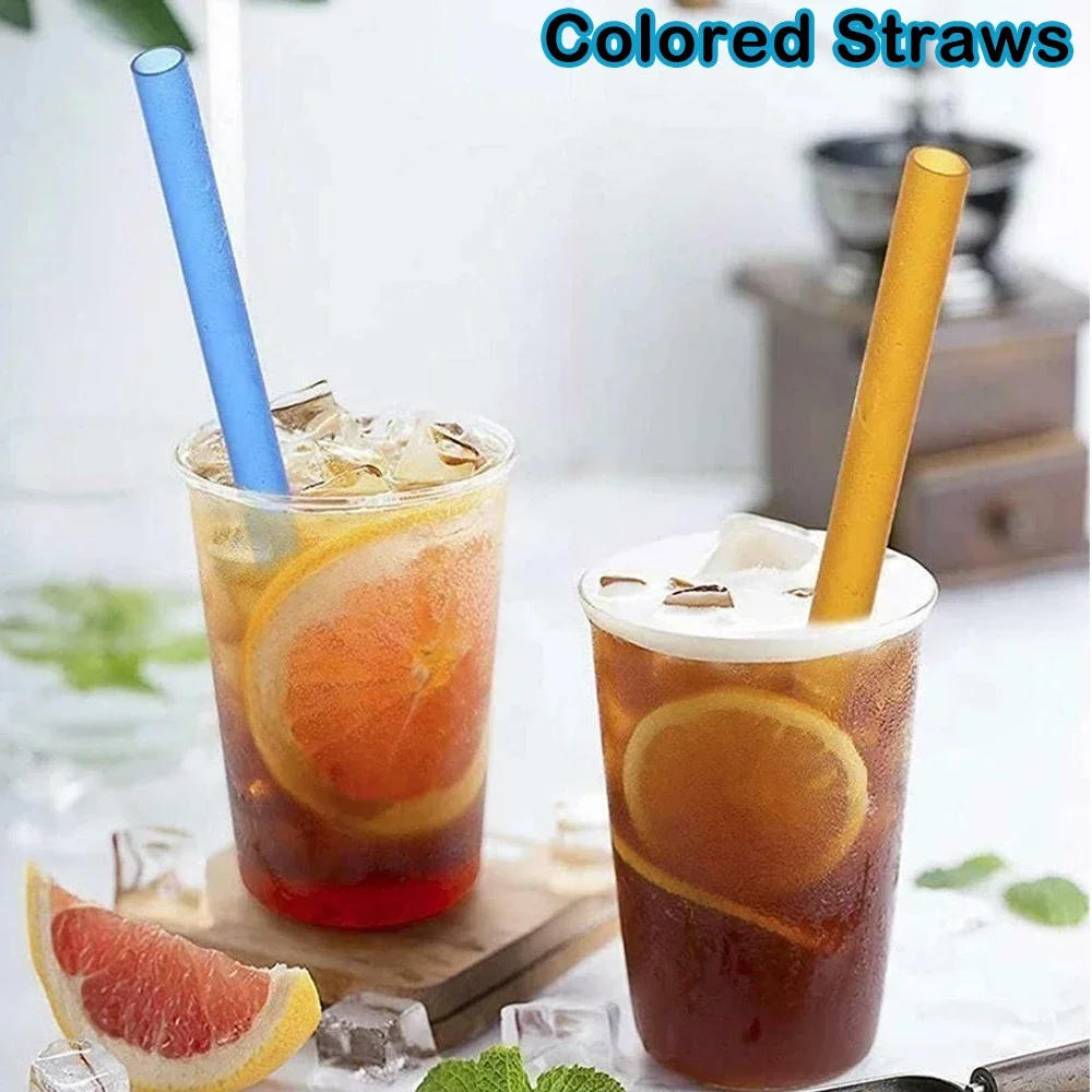 Description Picture 6 of item100-600Pcs Large Color Drinking Straws Bubble Tea Straw MilkTea Straws Big Milkshake Straws Party Wedding Bar Home Accessories