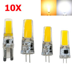 10pcs Dimmable 3W 6W G4 G9 Light Bulbs COB LED 3000K-6500K 220V 12V For Home Luminaire Lamp Lights Decoration Lighting Bulb